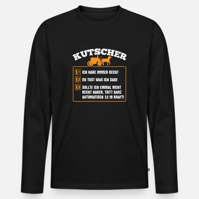 Kutscher Kutsche Geschenkidee - Männer Premium Bio Langarmshirt - Schwarz