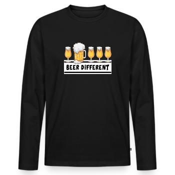 beer beer tent toast "beer different" - Men's Premium Organic Long Sleeve Shirt - black - Front - Nico (187cm)