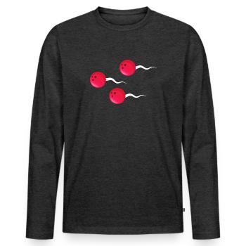 bowling bowlingkugel strike bowling-dna xxx - Männer Premium Bio Langarmshirt - Anthrazit meliert - Vorne - Nico (187cm)