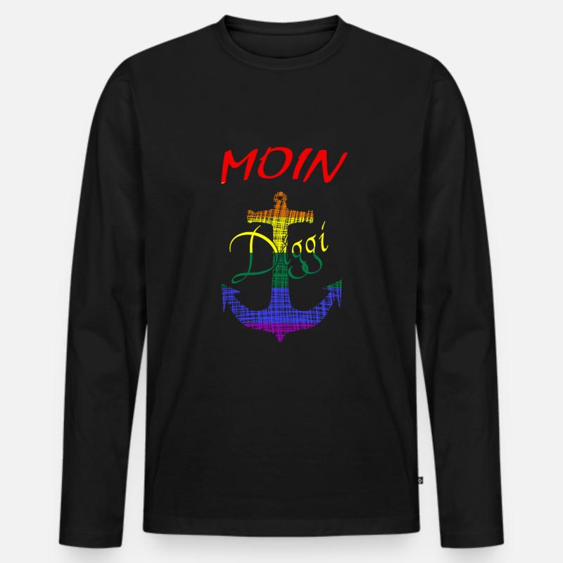 Anker Hamburg Diggi LGBTQ - Männer Premium Bio Langarmshirt - Schwarz