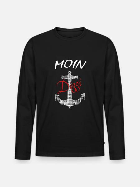 Anker Moin Diggi - Männer Premium Bio Langarmshirt - Schwarz