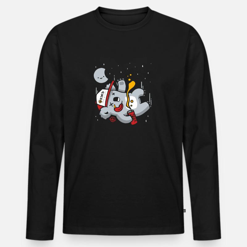 Schläfriger Koala oder betrunkener Dropbear? - Männer Premium Bio Langarmshirt - Schwarz