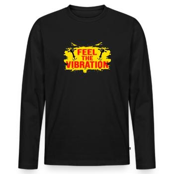 jackhammer road construction vibration house construction - Men's Premium Organic Long Sleeve Shirt - black - Front - Nico (187cm)