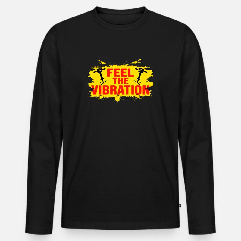 presslufthammer straßenbau vibration hausbau - Männer Premium Bio Langarmshirt - Schwarz