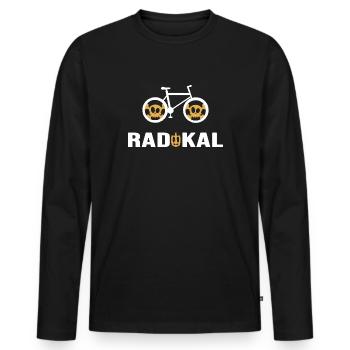 Fahrrad Bike Rennrad "Radikal" Fahrradkette - Männer Premium Bio Langarmshirt - Schwarz - Vorne - Nico (187cm)