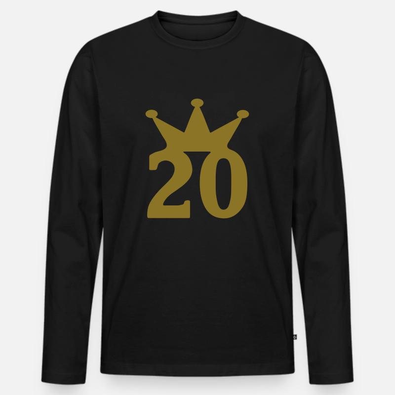 20 krone c1w7 - Männer Premium Bio Langarmshirt - Schwarz