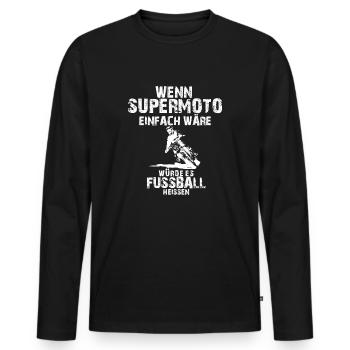 MX-Was sonst: SM Einfach - Männer Premium Bio Langarmshirt - Schwarz - Vorne - Nico (187cm)
