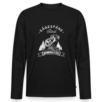 Männerglitzer - Männer Premium Bio Langarmshirt - Schwarz - Vorne - Nico (187cm)