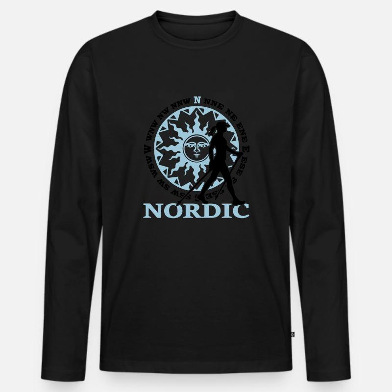 Nordic 2C - Farbwechsel - Männer Premium Bio Langarmshirt - Schwarz