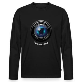 Camera lens - Men's Premium Organic Long Sleeve Shirt - black - Front - Nico (187cm)