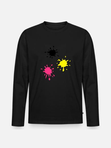 Kunst, Fleck, Paintball - Männer Premium Bio Langarmshirt - Schwarz