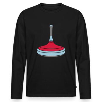 Ice stock curling stick - colors changeable - Men's Premium Organic Long Sleeve Shirt - black - Front - Nico (187cm)