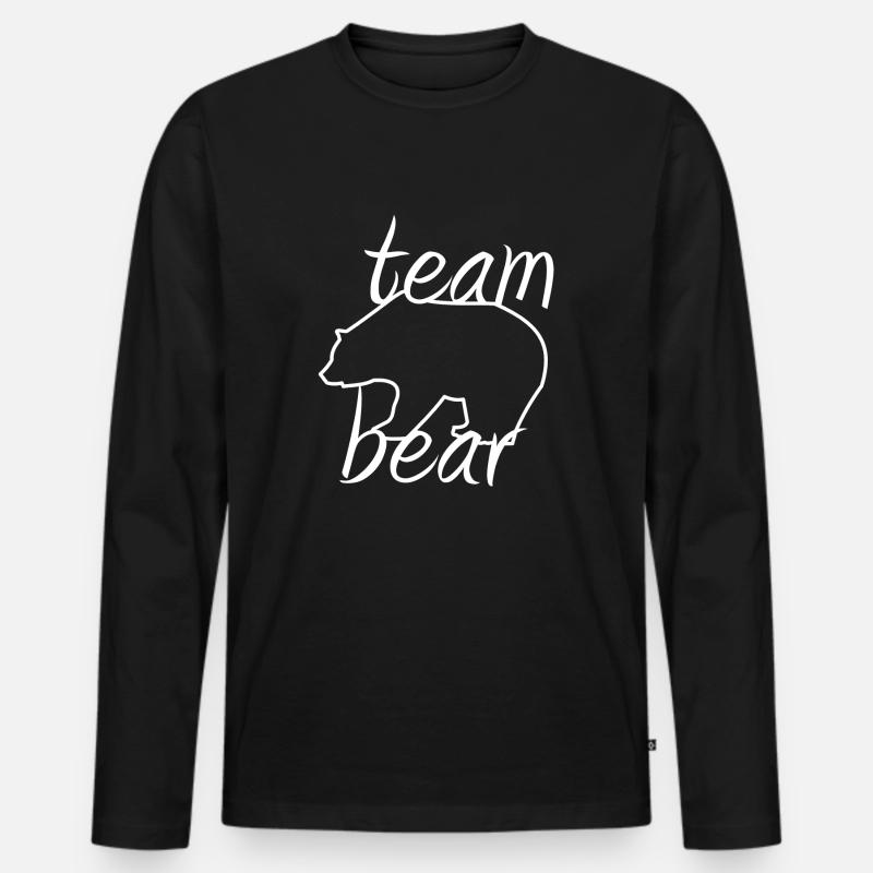 Team Bär - Männer Premium Bio Langarmshirt - Schwarz
