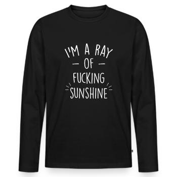 Je suis un rayon de soleil - T-shirt manches longues Premium bio Homme - noir - Devant - Nico (187cm)