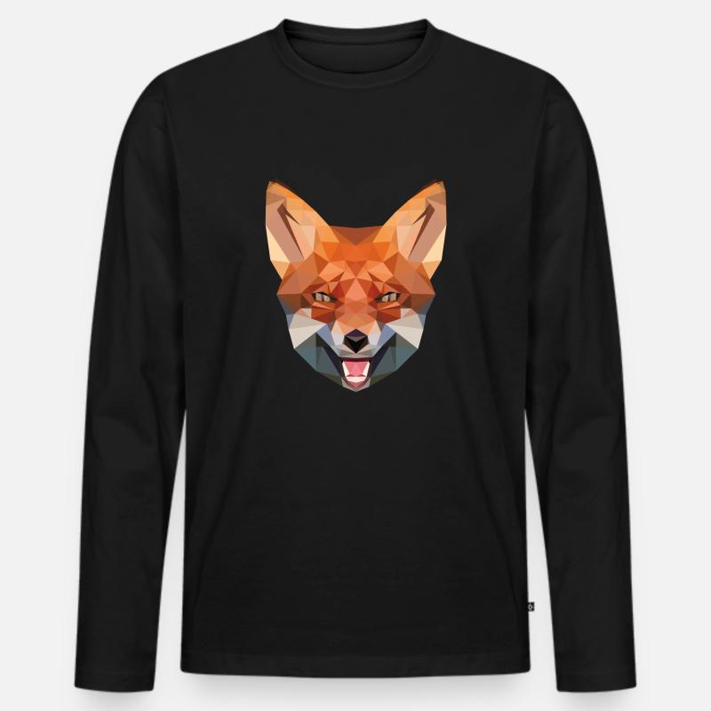 fuchs - Männer Premium Bio Langarmshirt - Schwarz