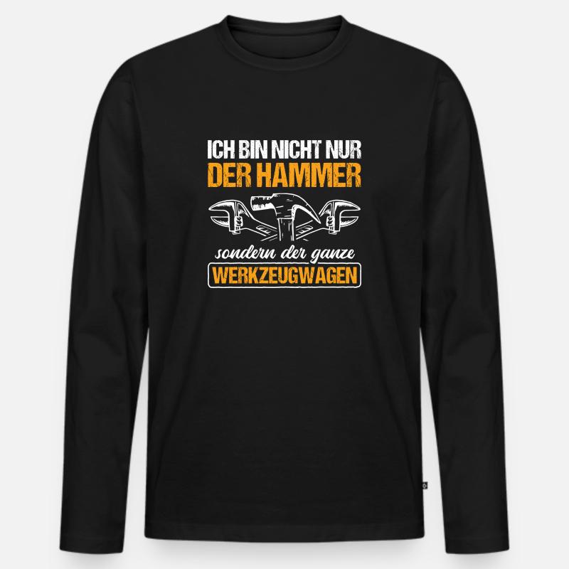 Mechaniker Schrauber - Männer Premium Bio Langarmshirt - Schwarz