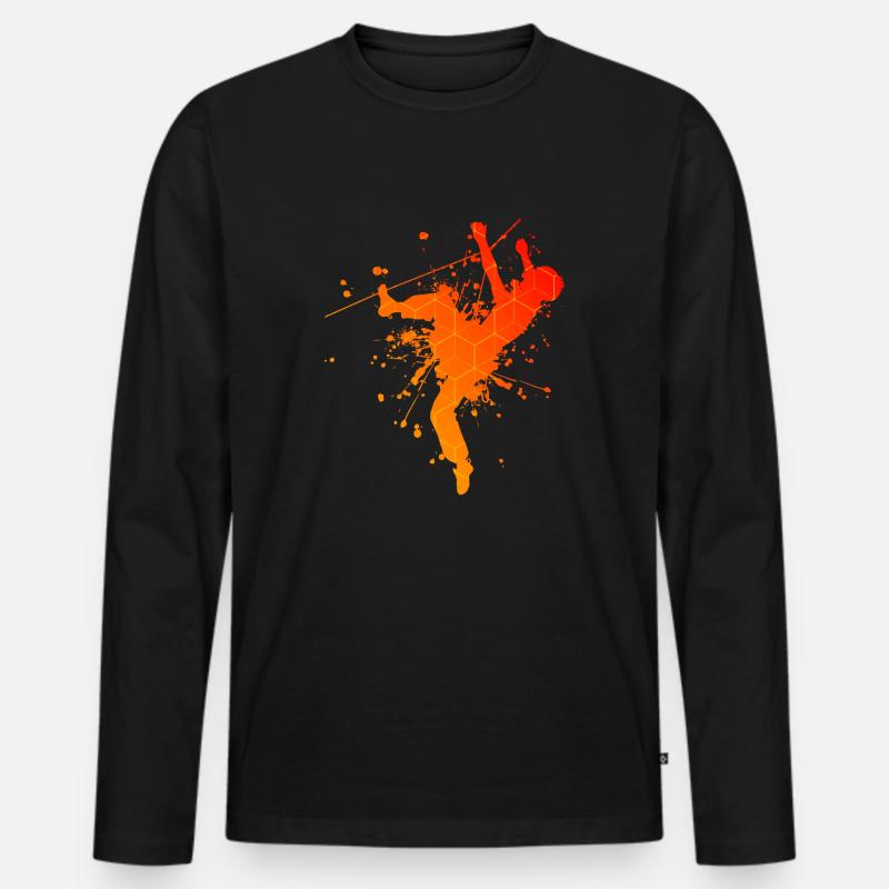 Boulder Herren Klettern Kletterer Bouldern - Männer Premium Bio Langarmshirt - Schwarz