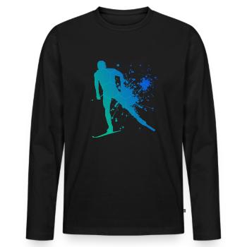 Langlauf Klassisch Langlauf Herren Langlauf Skatin - Männer Premium Bio Langarmshirt - Schwarz - Vorne - Nico (187cm)