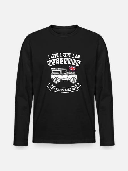 Landy Defender Life - Men's Premium Organic Long Sleeve Shirt - black