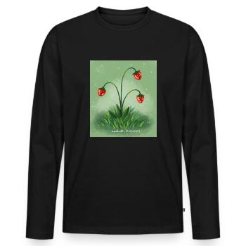 Fraises - T-shirt manches longues Premium bio Homme - noir - Devant - Nico (187cm)