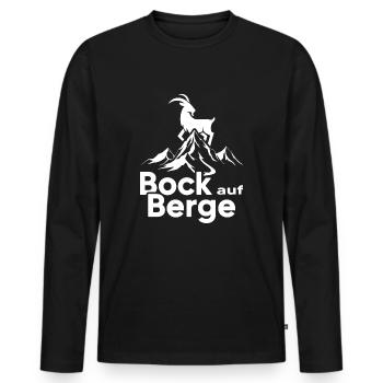 Bergwandern alpin Bergsteiger Gipfel Bergtour - Männer Premium Bio Langarmshirt - Schwarz - Vorne - Nico (187cm)