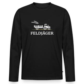 Traktor Traktorfahrer Landwirt Acker Feld - Männer Premium Bio Langarmshirt - Schwarz - Vorne - Nico (187cm)