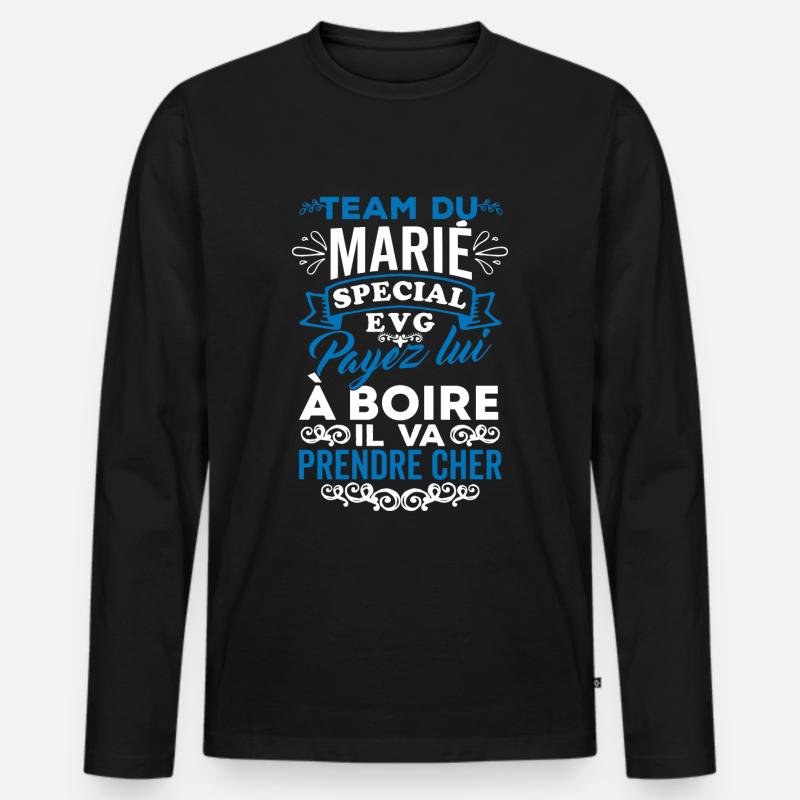 Team gepflegter Junggesellenabschied - Männer Premium Bio Langarmshirt - Schwarz