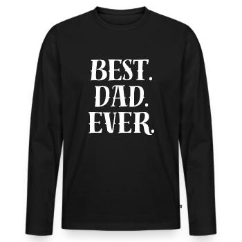 Best Dad Statement - Men's Premium Organic Long Sleeve Shirt - black - Front - Nico (187cm)