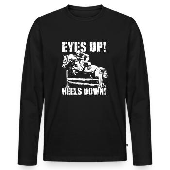 Posture de conduite parfaite : les yeux vers le haut - T-shirt manches longues Premium bio Homme - noir - Devant - Nico (187cm)