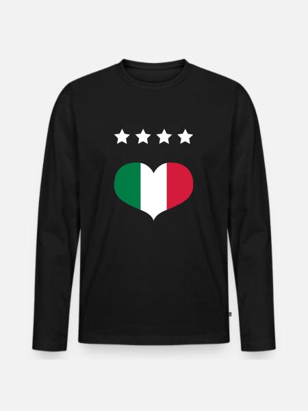 Italian Football - Men's Premium Organic Long Sleeve Shirt - black