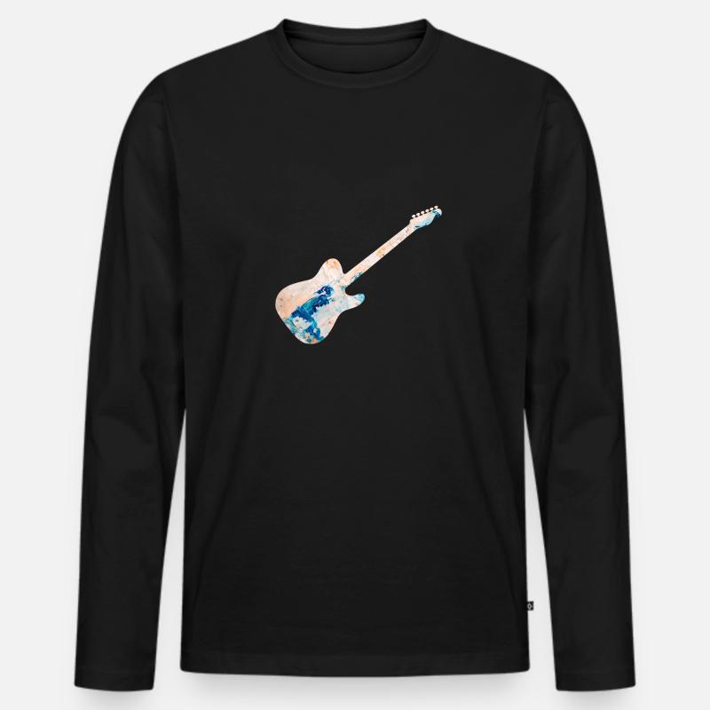 E-Gitarre - Männer Premium Bio Langarmshirt - Schwarz