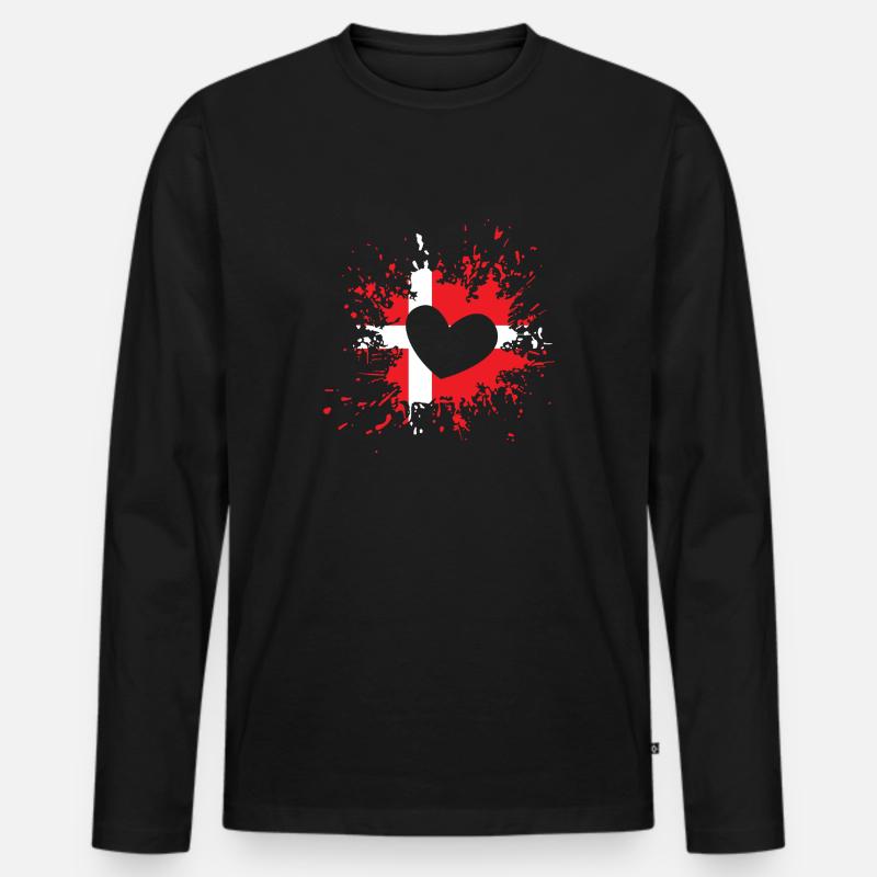 Dänemark - Männer Premium Bio Langarmshirt - Schwarz