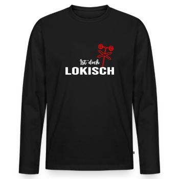 Eisenbahn Lokomotive Zug Bahnhof - Männer Premium Bio Langarmshirt - Schwarz - Vorne - Nico (187cm)