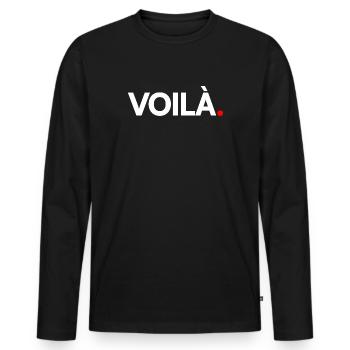 THERE YOU HAVE IT | Minimalist humor reaction - Men's Premium Organic Long Sleeve Shirt - black - Front - Nico (187cm)