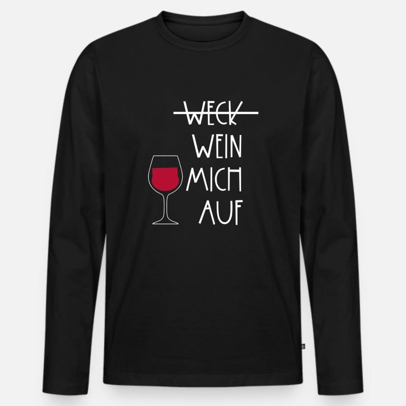 Weck Wein - Männer Premium Bio Langarmshirt - Schwarz