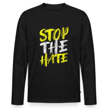 Asian Lives Matter Stop Asian Hate - Männer Premium Bio Langarmshirt - Schwarz - Vorne - Nico (187cm)
