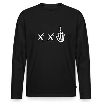 Straight Kiss Death Punk - Men's Premium Organic Long Sleeve Shirt - black - Front - Nico (187cm)