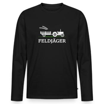 Tracteur Feldjäger Village Child Farm Country Egg - T-shirt manches longues Premium bio Homme - noir - Devant - Nico (187cm)