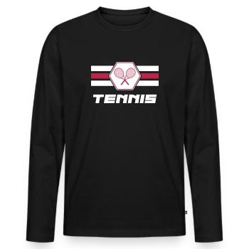 Tennis Match Ball Tennis Players Tennis Club - Men's Premium Organic Long Sleeve Shirt - black - Front - Nico (187cm)