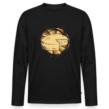 cheese - Men's Premium Organic Long Sleeve Shirt - black - Front - Nico (187cm)