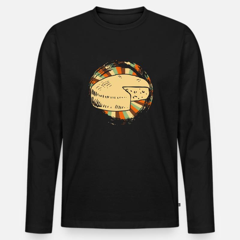Käse - Männer Premium Bio Langarmshirt - Schwarz