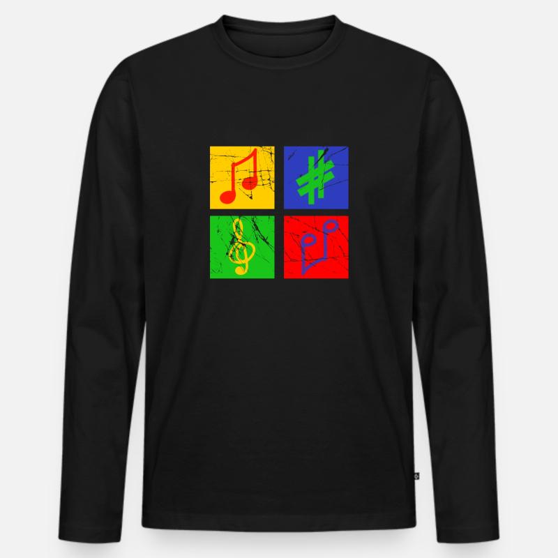 Musik - Männer Premium Bio Langarmshirt - Schwarz