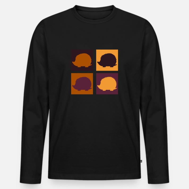 Igel - Männer Premium Bio Langarmshirt - Schwarz