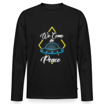 Uv Lumière Noire Coloré Néon - T-shirt manches longues Premium bio Homme - noir - Devant - Nico (187cm)