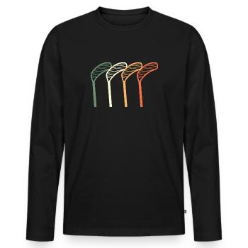 Floorball Floorball Floorball Player - Men's Premium Organic Long Sleeve Shirt - black - Front - Nico (187cm)