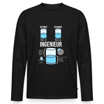 Lustiges Shirt für Ingenieure - Männer Premium Bio Langarmshirt - Schwarz - Vorne - Nico (187cm)