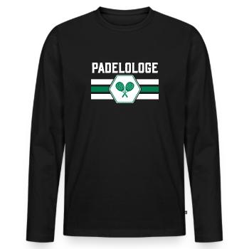 Padel Padel Tennis Padel tennis player - Men's Premium Organic Long Sleeve Shirt - black - Front - Nico (187cm)