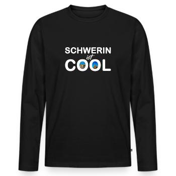Schwerin ist cool - Männer Premium Bio Langarmshirt - Schwarz - Vorne - Nico (187cm)