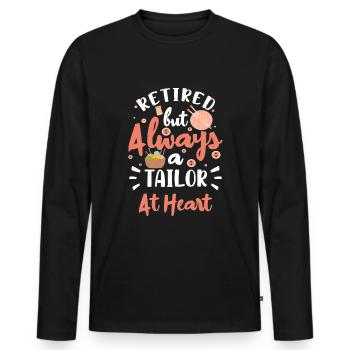 Schneider Faden Hose Maßschneider - Männer Premium Bio Langarmshirt - Schwarz - Vorne - Nico (187cm)