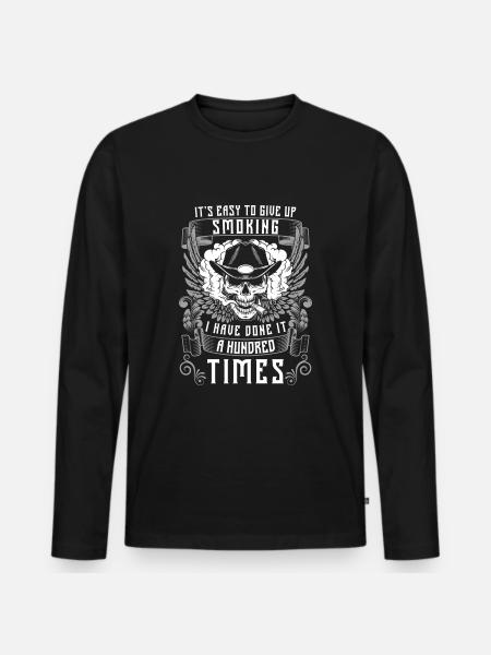 Nicotine smoke-free addiction - Men's Premium Organic Long Sleeve Shirt - black